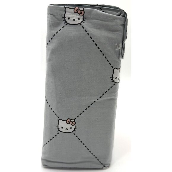 Hello Kitty Queeny Queen Sheet Set 100% Cotton 1 Flat 1 Fitted 2 Pillowcases Gra - Picture 2 of 6